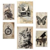 POSTER Set Mit 6 Vintage Lebens A3 & A4 Rahmenlos - Klar, Papier (29/3cm) - Nacnic