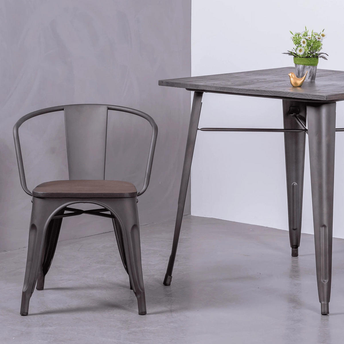 STUHL Metall Alteiche - Alteiche, Metall (52/69/47cm) - Nest Dream