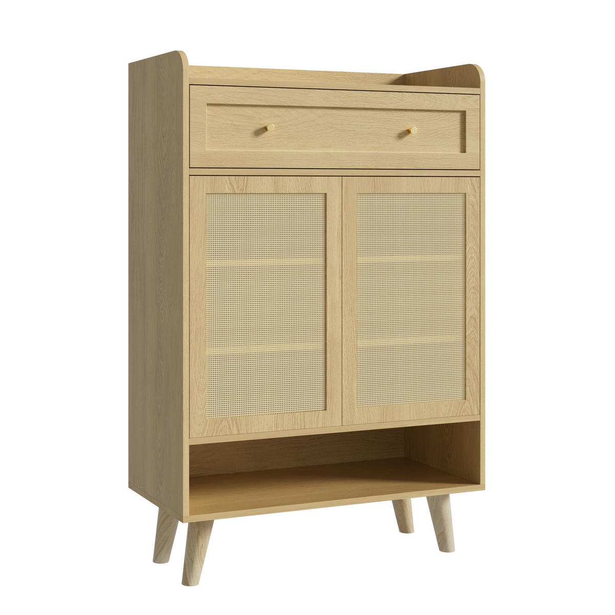 SCHUHSCHRANK Eiche hell 80/35/105 cm - Hellbraun, Holzwerkstoff (80/105/35cm) - PANGIVO