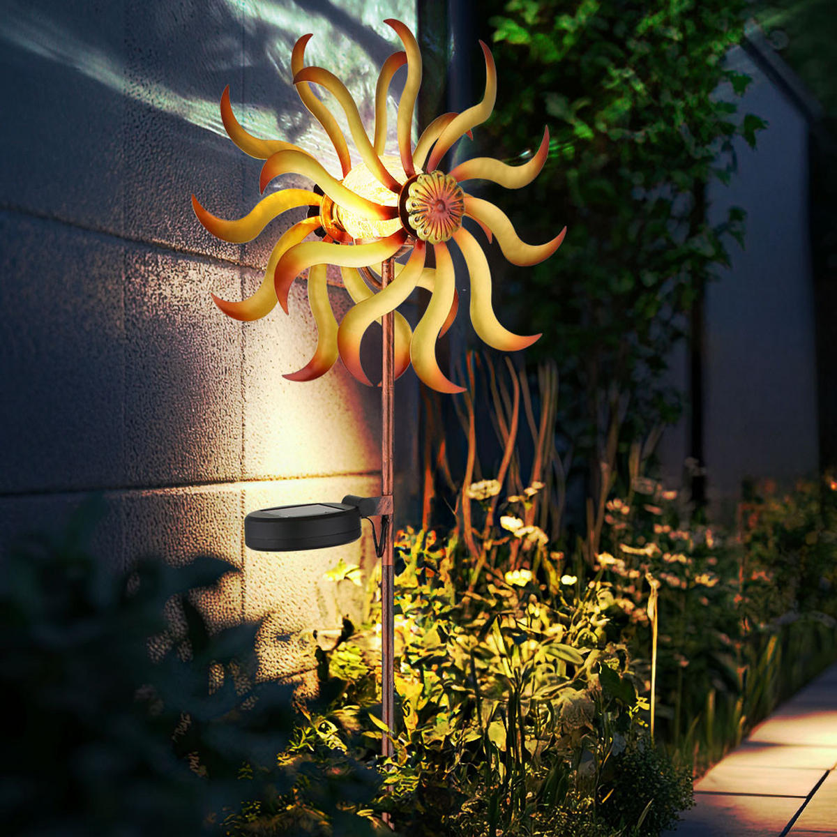 LED AUSSENLEUCHTE Metall Gold - Goldfarben, Glas (22/12/92cm) - Globo Lighting