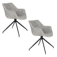 ESSZIMMERSTUHL Doulton Grau - 2 er Set - Grau, Textil (67/80/61cm) - Zuiver