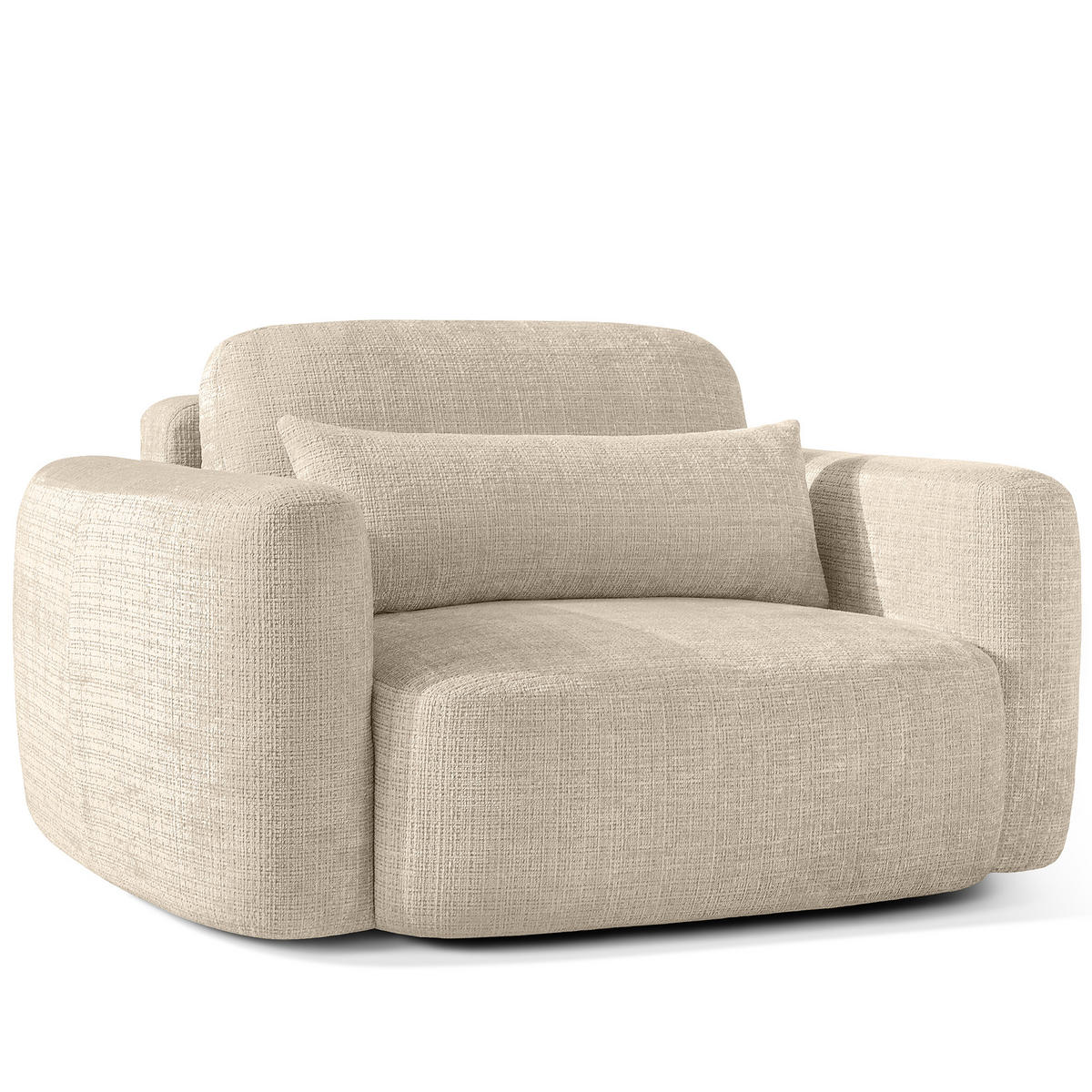 SESSEL ELOSA - Creme, Holz/Textil (145/85/115cm) - KONSIMO®