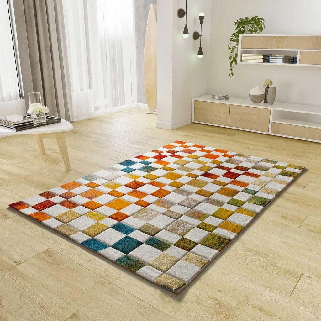 Thumbnail - Atticgo Webteppich, Mehrfarbig, Textil, Grafikmuster, Rechteckig, 140x200 cm, Oeko-Tex® Standard 100, für Fußbodenheizun...