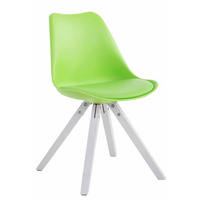 STUHL Lederlook grün - Weiß/Grün, Holz/Textil (47.5/83/55.5cm) - CLP