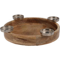 KERZENHALTER Basic Beige 42.5X42.5X7.5 cm Holzwerkstoff - Beige, Holzwerkstoff (42.5/7.5/42.5cm) - Mondex