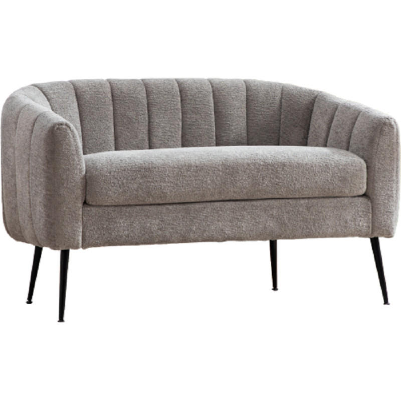 2-SITZER SOFA Chenille Grau mit abnehmbarem Sitzkissen - Grau, Holzwerkstoff/Textil (127.5/76.5/70cm) - WISHDOR