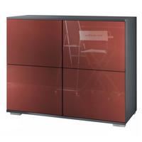 KOMMODE Rova Bordeaux Hochglanz - Bordeaux, Holzwerkstoff (92.5/75.5/35cm) - Vladon
