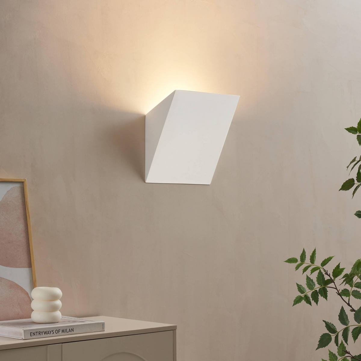 WANDLEUCHTE Norys, Weiß, 25cm - Weiß, Naturmaterialien (12/24.5/25cm) - KOSILUM