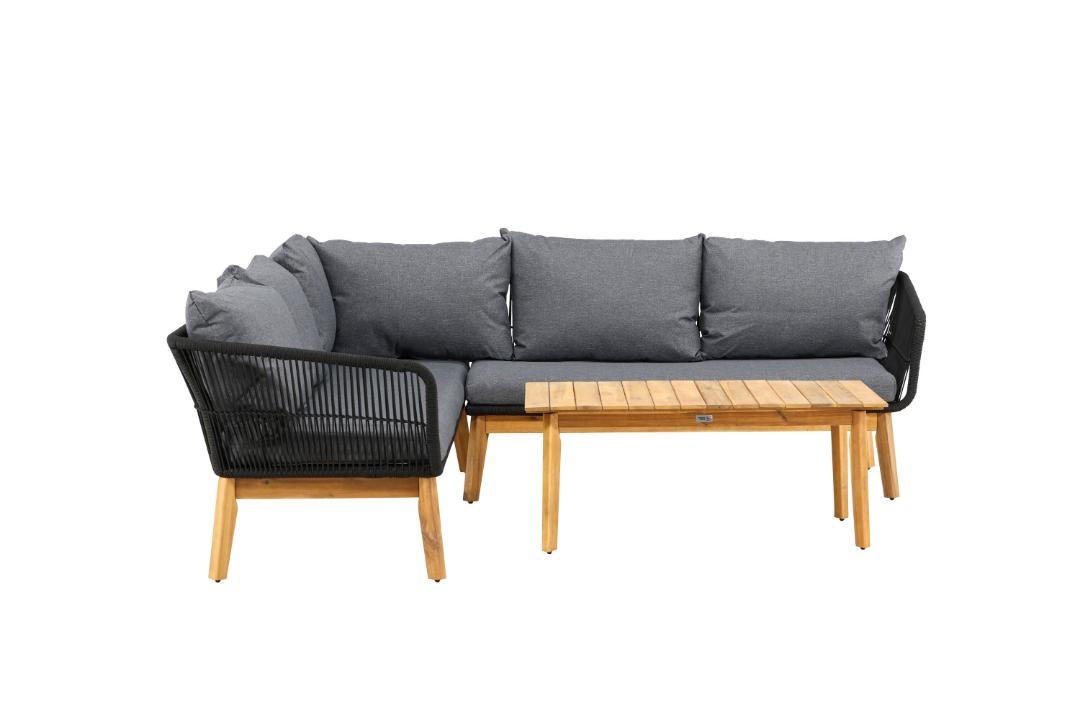 SOFASET, Chania, Schwarz, Akazie., 60 x 110 x 45 cm, 2-teilig - Schwarz, Holz - ebuy24