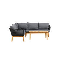 SOFASET, Chania, Schwarz, Akazie., 60 x 110 x 45 cm, 2-teilig - Schwarz, Holz - ebuy24