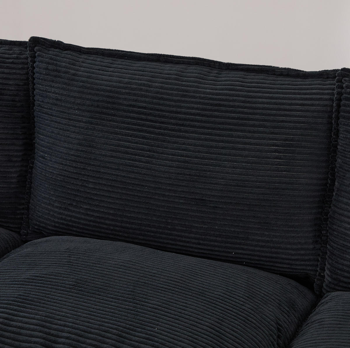 SOFA modular 190 x 132 cm Cord Black 3-tlg. - Schwarz, Kunststoff (132/84/190.1cm) - Meubliv