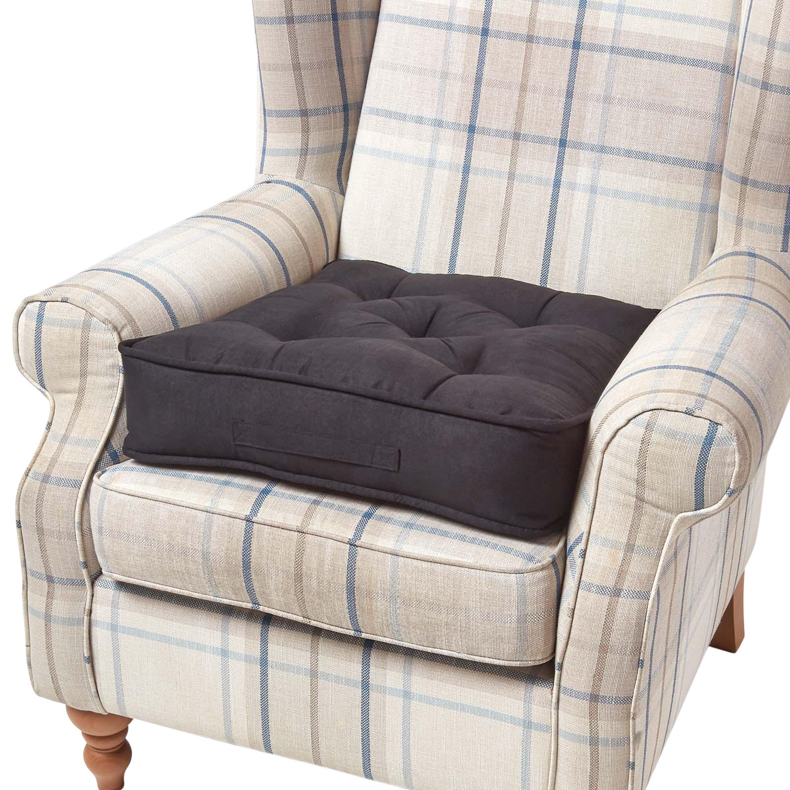 SITZKISSEN braun 50/50/10 cm – Sesselkissen, Velours - Schwarz, Textil (50/50/10cm) - Homescapes