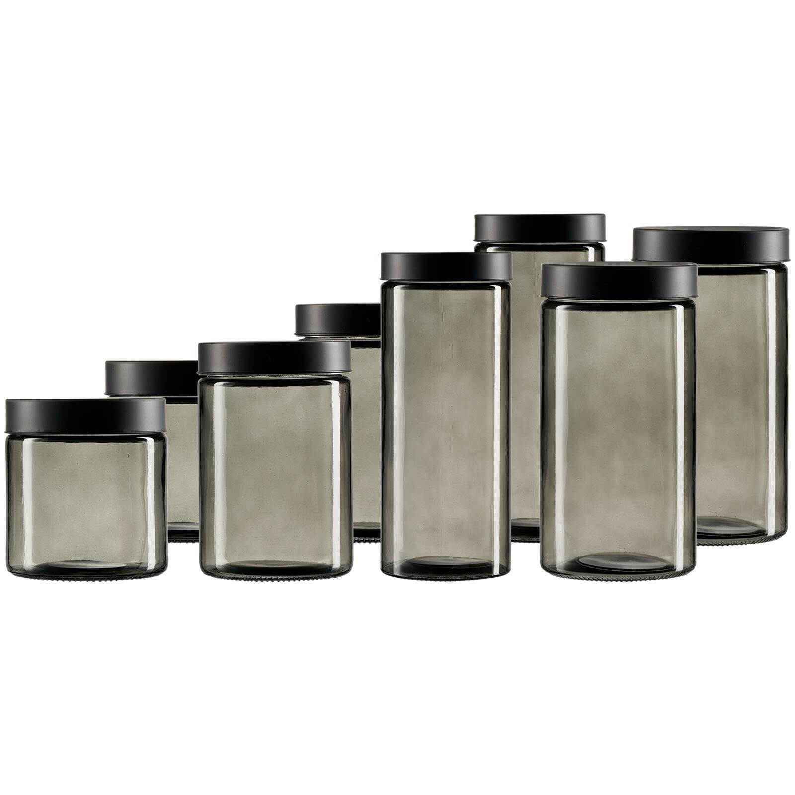 VORRATSGLÄSER-SET Lumos grau 8er Set - Grau, Glas (1/1/1cm) - Ritzenhoff Breker