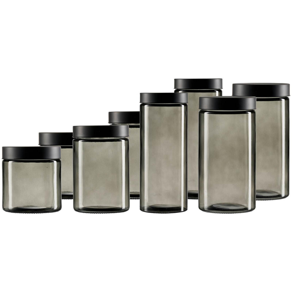 VORRATSGLÄSER-SET Lumos grau 8er Set - Grau, Glas (1/1/1cm) - Ritzenhoff Breker