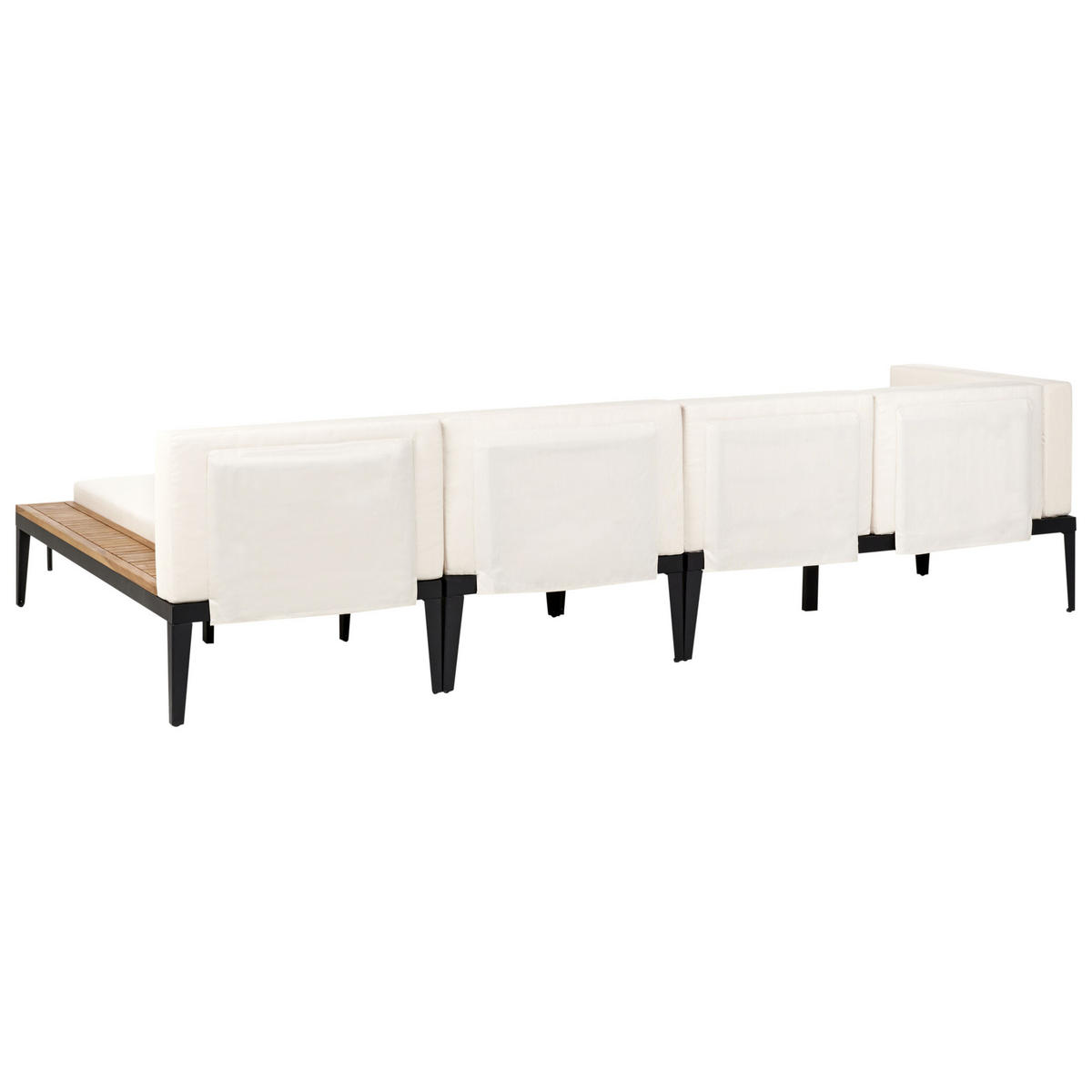 LOUNGE-SET 4-Sitzer Beige Bracciano - Hellbraun/Beige, Holz - Beliani