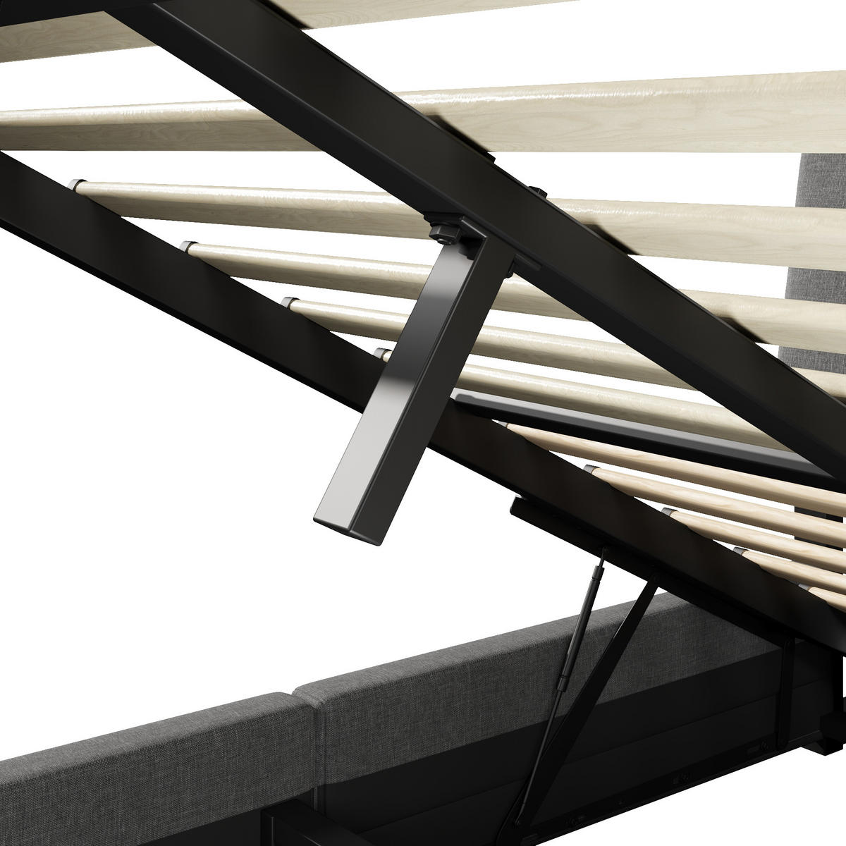 POLSTERBETT 140/200 cm in Grau mit Bettkasten, 2 Schubladen, LED und USB Type-C Leinen - Grau, Holzwerkstoff/Textil (140/200cm) - STILVORA