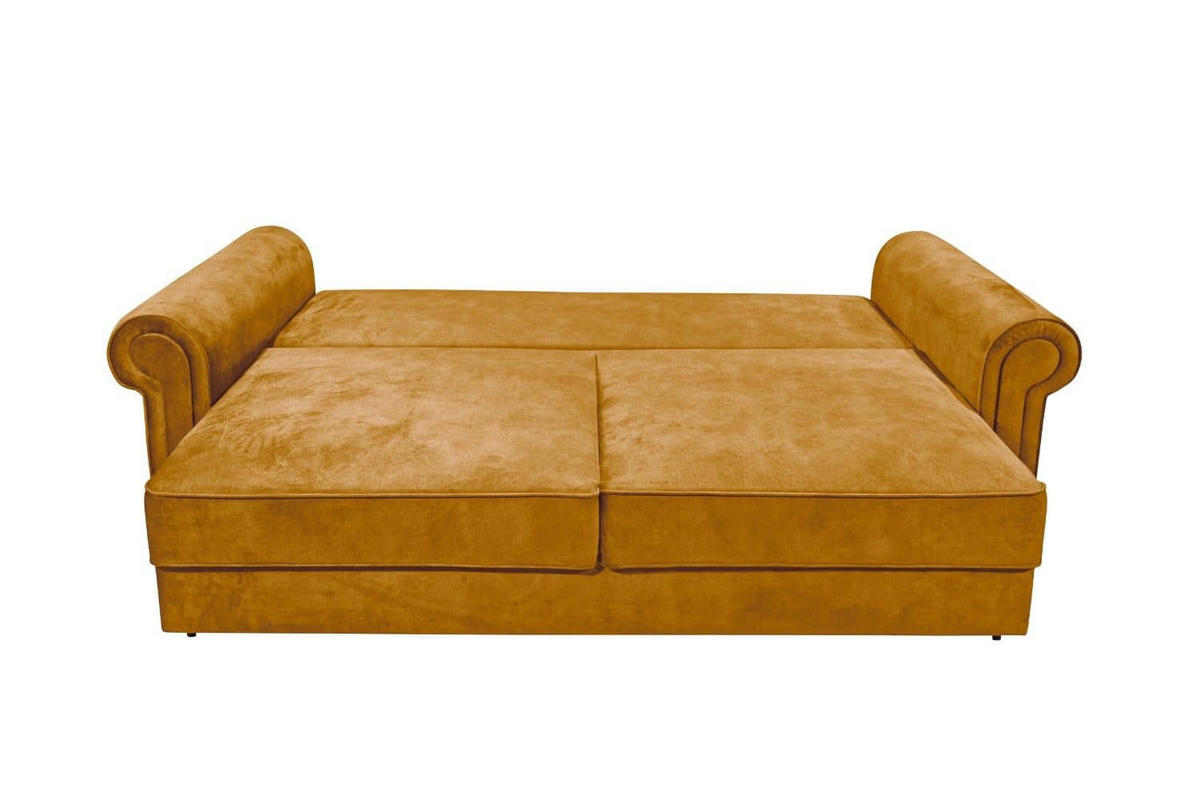 2-SITZER mit Schlaffunktion und Bettkasten - Rostfarben/Goldfarben, Holz/Kunststoff (252/102/115cm) - ed exciting design