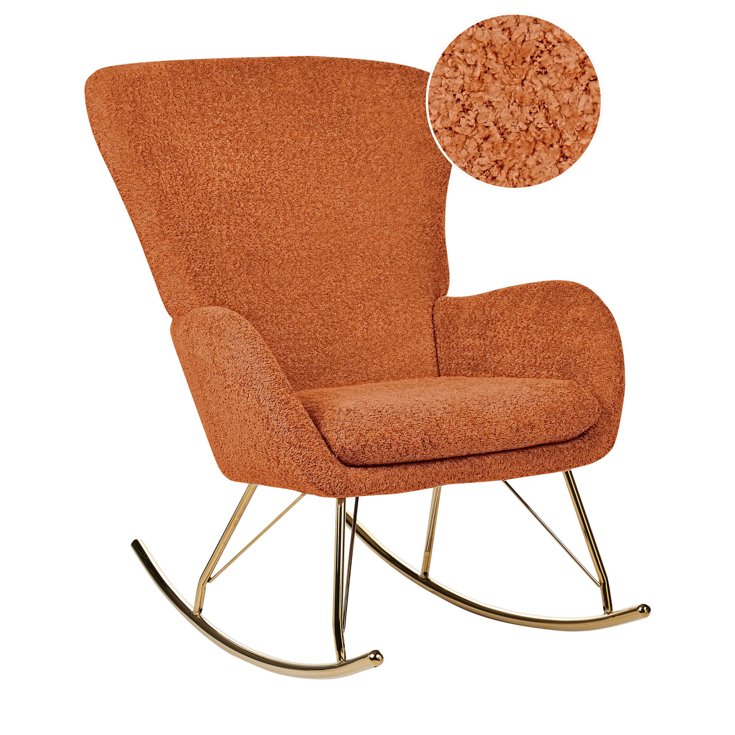 SCHAUKELSESSEL Bouclé Orange Anaset - Goldfarben/Orange, Textil (74/99/99cm) - Beliani