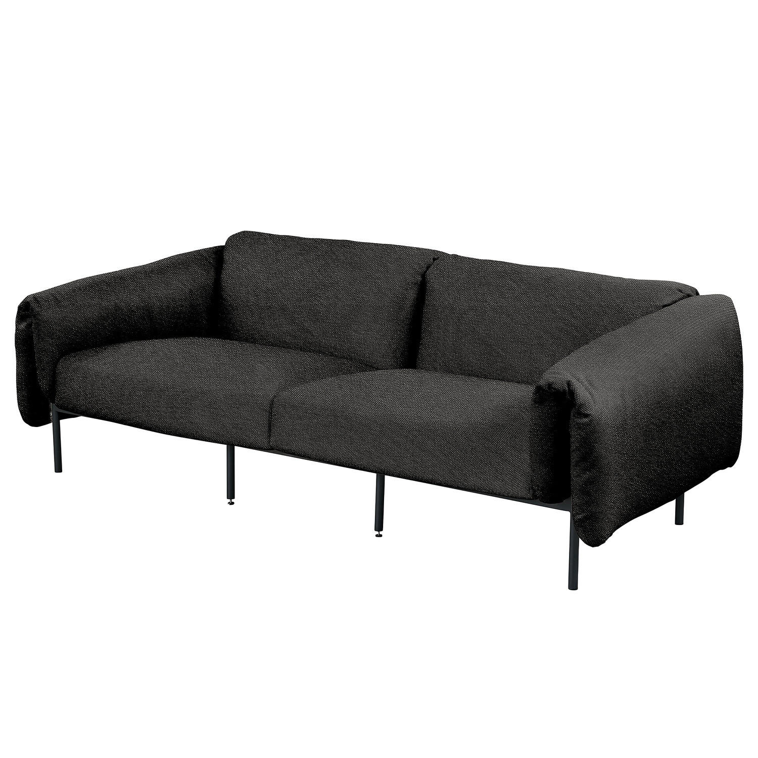 3-SITZER OUTDOOR-SOFA - Schwarz, Textil/Metall (224/70/98cm) - home24