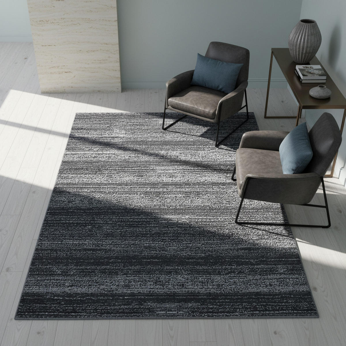 KURZFLORTEPPICH INN, einfarbig, Grau, 120 x 170 cm - Grau, Textil (170/120cm) - KADIMA DESIGN
