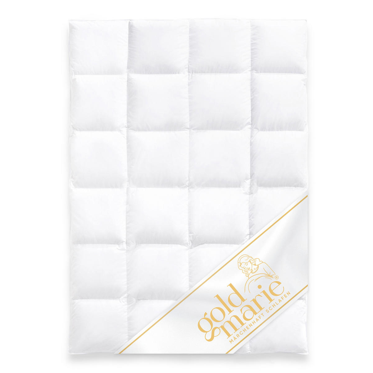 WINTERBETTDECKE MARIE Entendaunen warm - Weiß, Naturmaterialien/Textil (155/220cm) - Goldmarie 