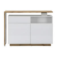 BARMÖBEL - 130 cm x 40 cm - Holz, Platte - Naturfarben Hell, Weiß - ELDIR - Naturfarben/Weiß, Holz (130/95/40cm) - Vente-Unique