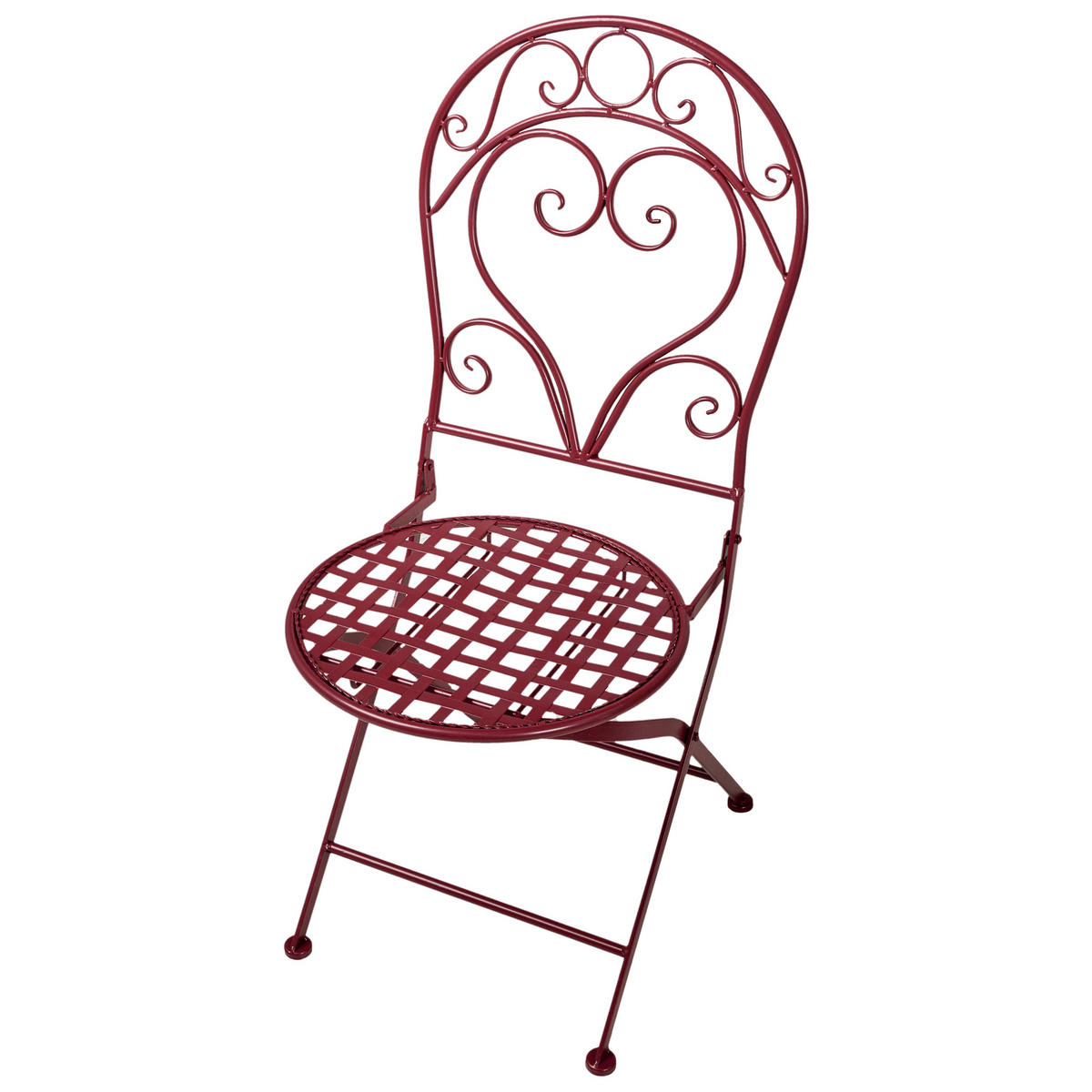GARTENSTUHL 2er-Set Burgunderrot Albinia - Rot, Metall (42/94/55cm) - Beliani