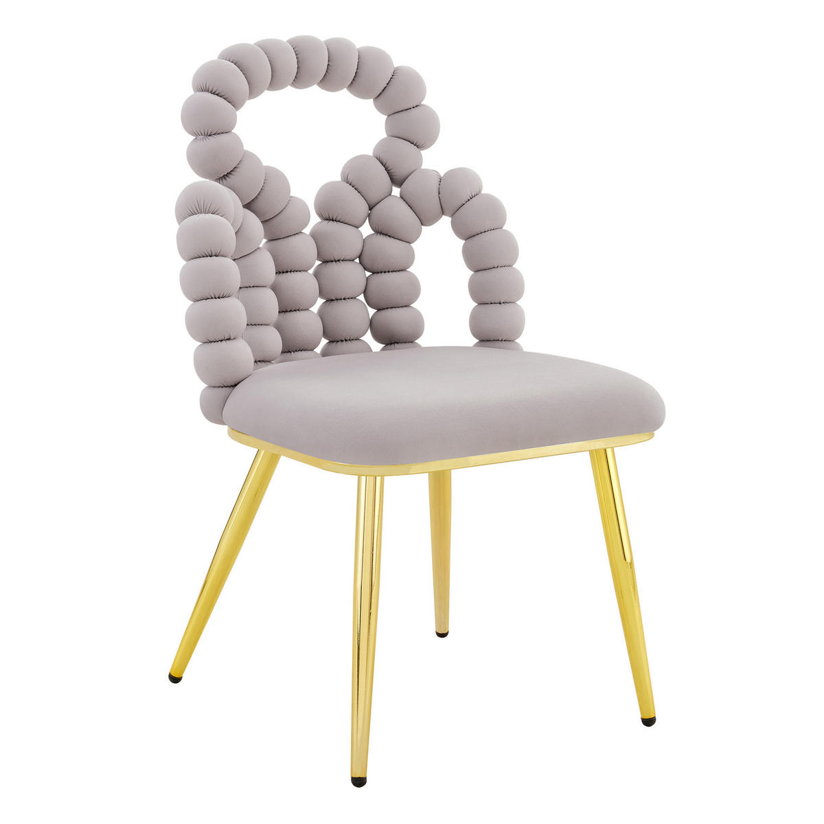 ESSZIMMERSTÜHLE 2er-Set Samt Light Gray mit Open-Back-Design - Hellgrau, Metall (50/86/48cm) - Meubliv