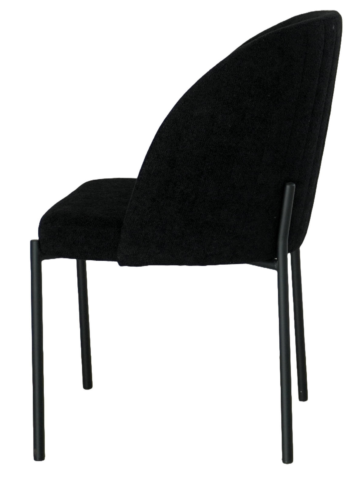 STUHL Kris bouclé schwarz - Schwarz, Textil/Metall (53/84/53cm) - INKA furniture