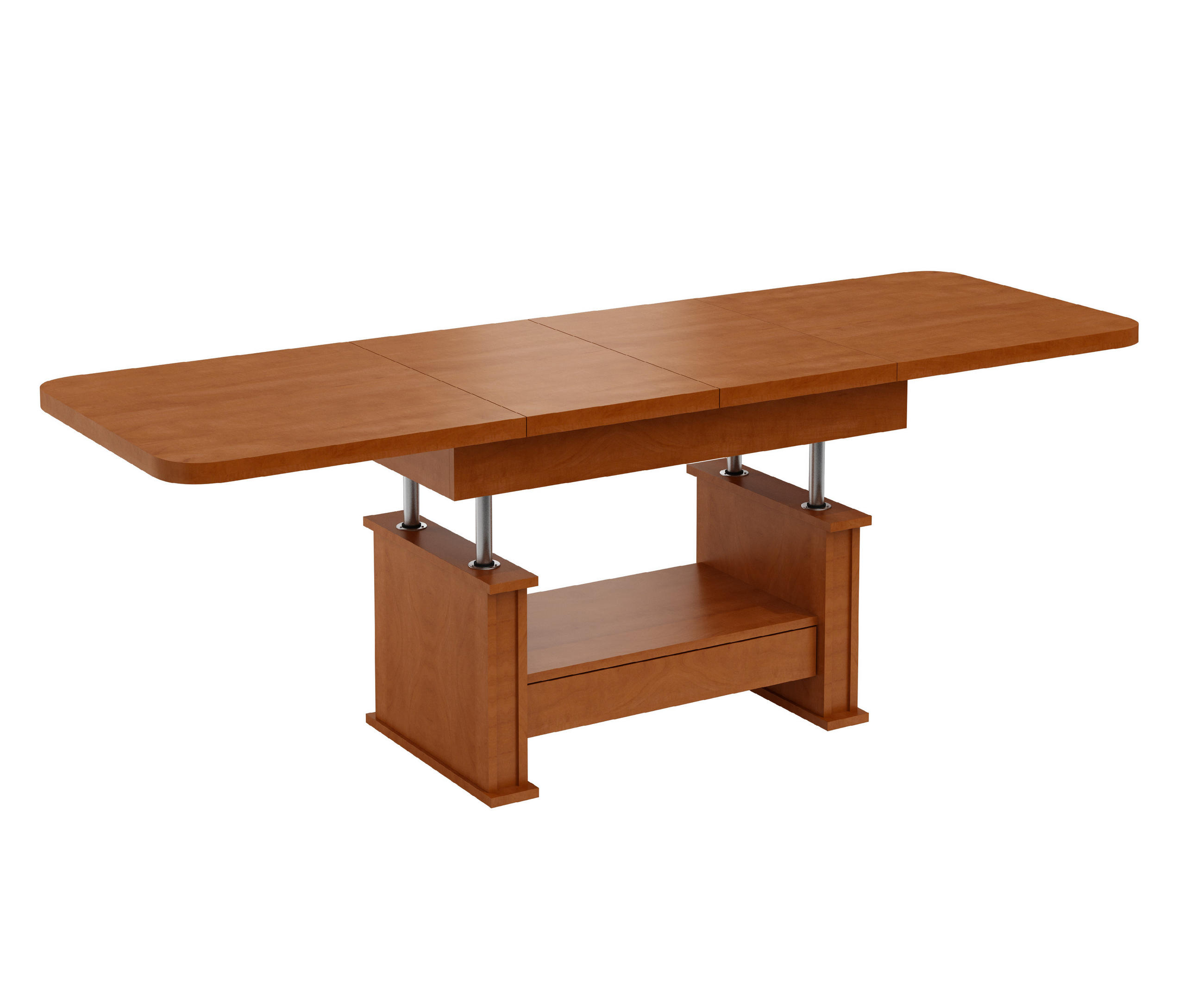 COUCHTISCH rechteckig Kirschbaum ausziehbar höhenverstellbar - Kirschbaumfarben, Holzwerkstoff (70/120/60cm) - designimpex