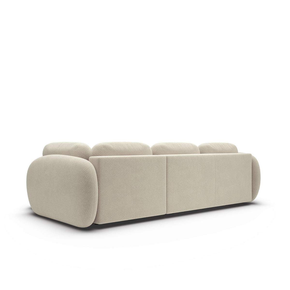 ECKSOFA AMICO II R-S Beige Geflochtener Stoff mit Schlaffunktion - Beige, Holz (289/190cm) - MASSENO