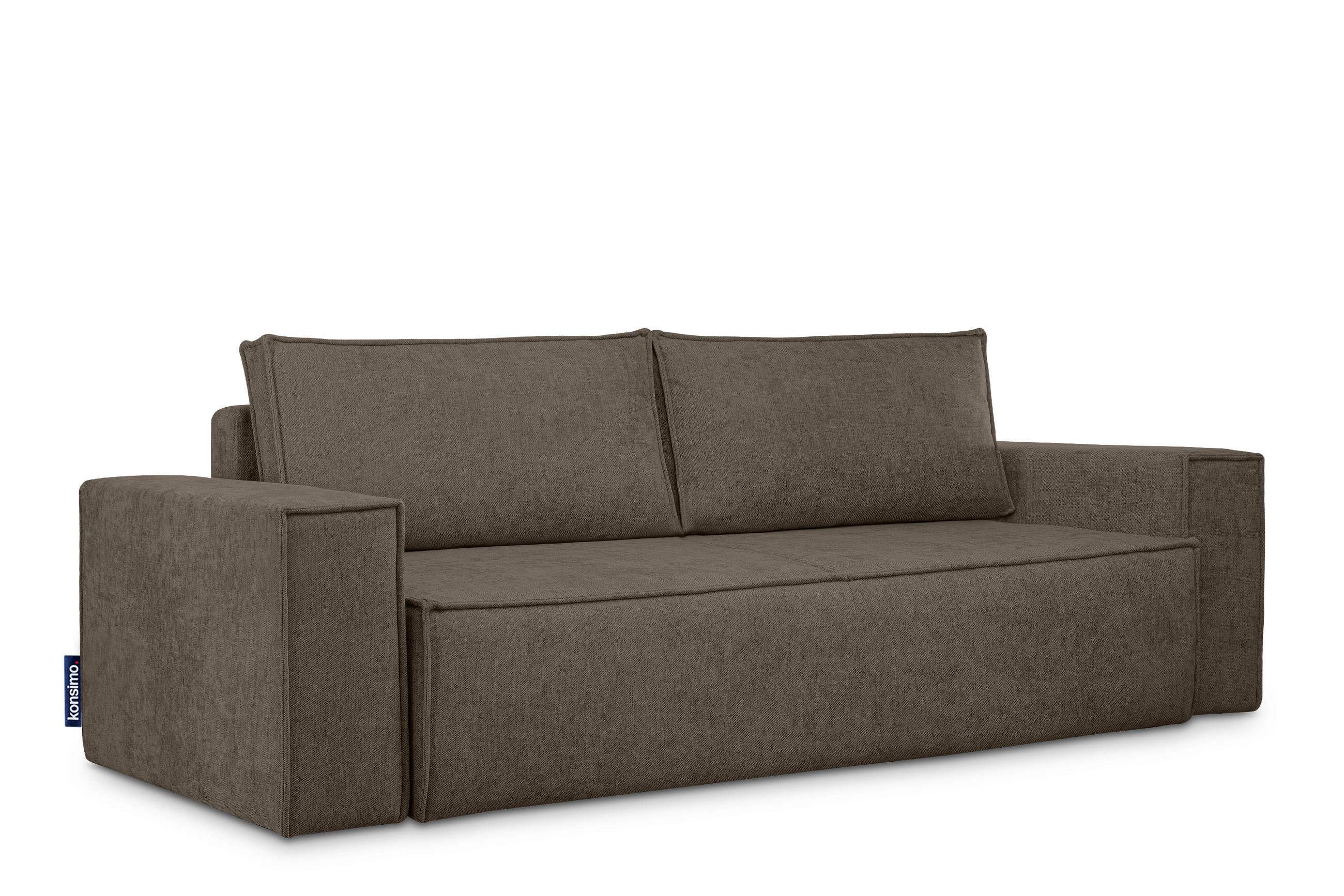 3-SITZER-SOFA NAPI II mit Schlaffunktion, kühles Braun - Braun, Textil (244/89/101cm) - KONSIMO®