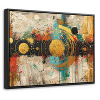 LEINWAND Bilder mit Rahmen - Abstrakt - Kunst - Gold - Modern - 40x30 - Multicolor, Textil (40/30cm) - MuchoWow