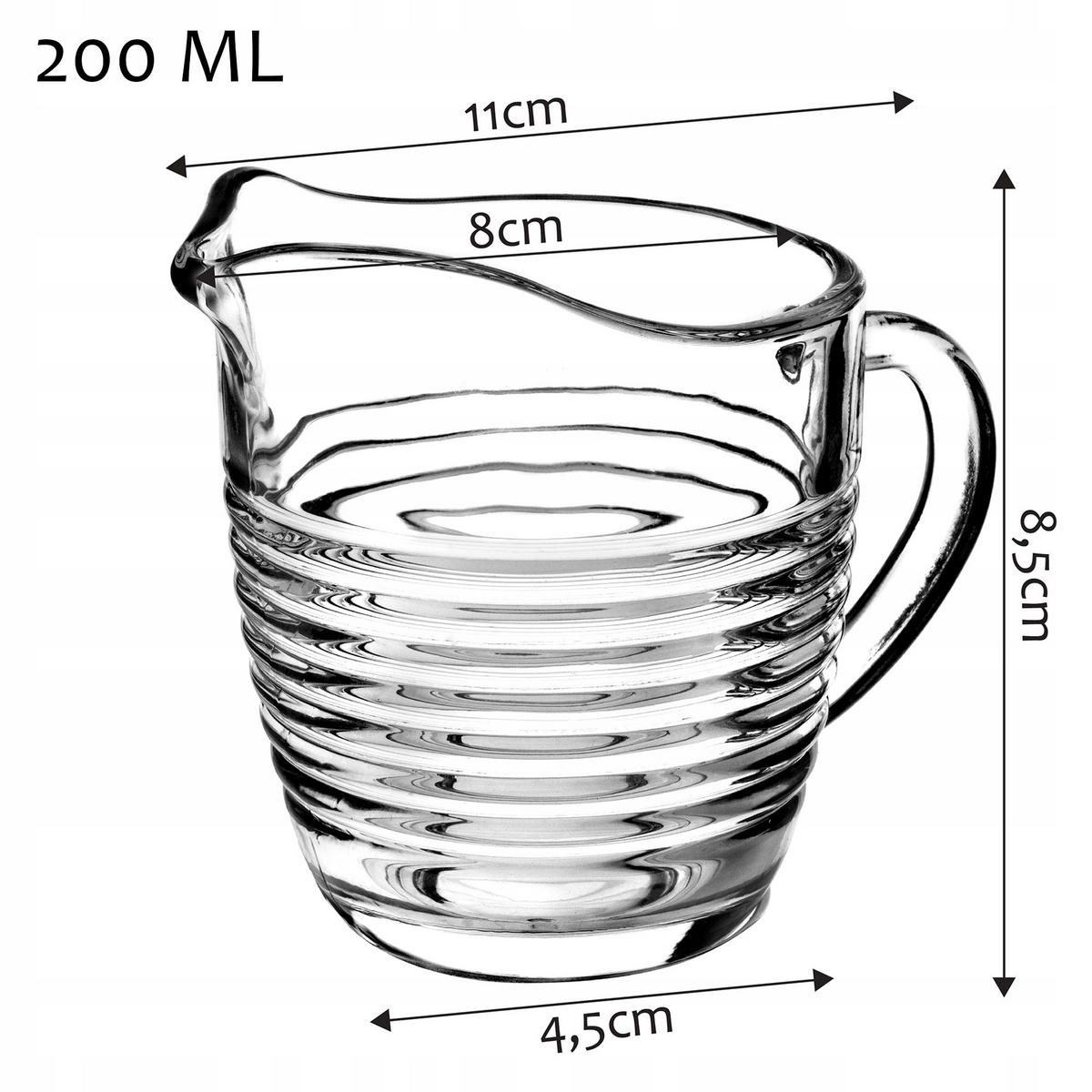 GLASKANNE für Milch, 200 ml, gestreift - Transparent, Glas (0.2L) - KADAX