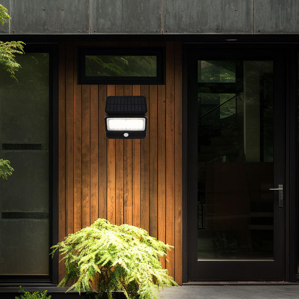 LED AUSSENLEUCHTE Schwarz satiniert - Schwarz, Kunststoff (15.3/14.4/10.4cm) - Globo Lighting