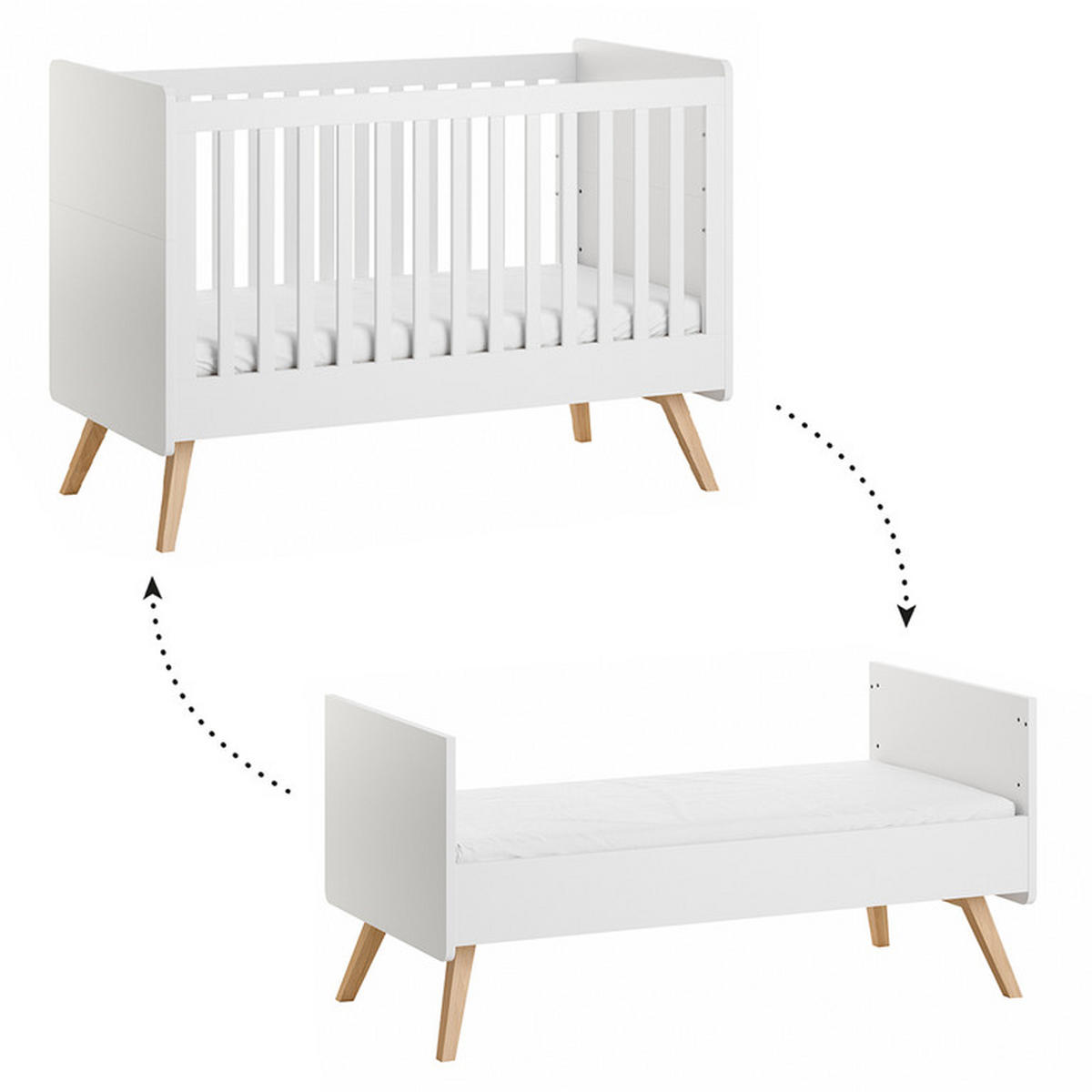 BABYZIMMER 3-teilig Vintage Weiß - Weiß, Holzwerkstoff (145/103/75cm) - Petits-meubles