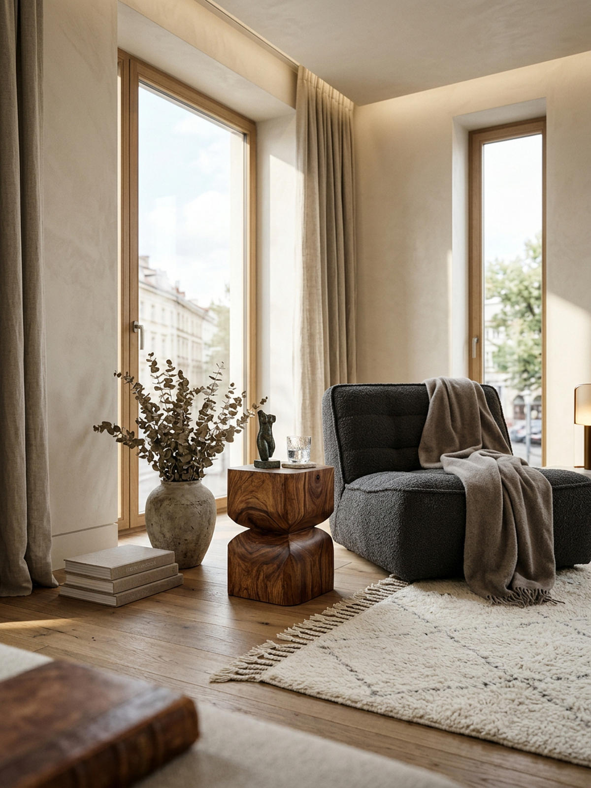 BEISTELLTISCH – Massivholz Natur abgerundete Ecken 30x45x30 cm - Braun, Holz (30/30/45cm) - KADIMA DESIGN