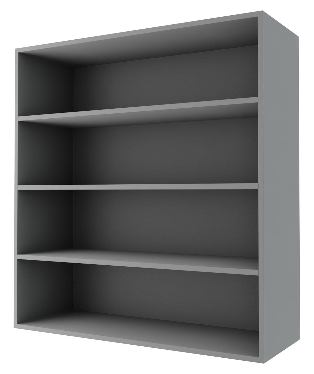Thumbnail - Feldmann-Wohnen Küchenhängeschrank, Weiß, Grau, Holz, 3 Fächer, Rechteckig, 90x96x32.5 cm, Küchen, Küchenmöbel, Küchensc...