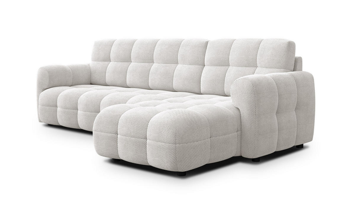 ECKSOFA MELLOW 4-Sitzer, creme - Creme/Schwarz, Holz/Textil (262/156cm) - Courtois Laville