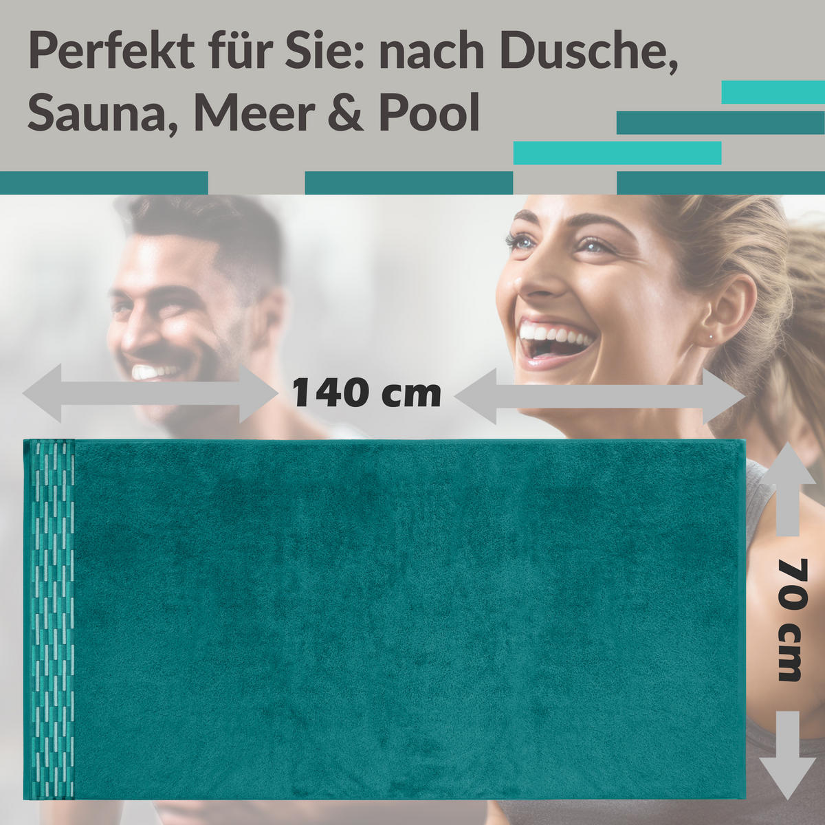 DUSCHTUCH Lugano Opal Grün 2er 70x140 cm - Opal, Textil (70/140cm) - Lashuma