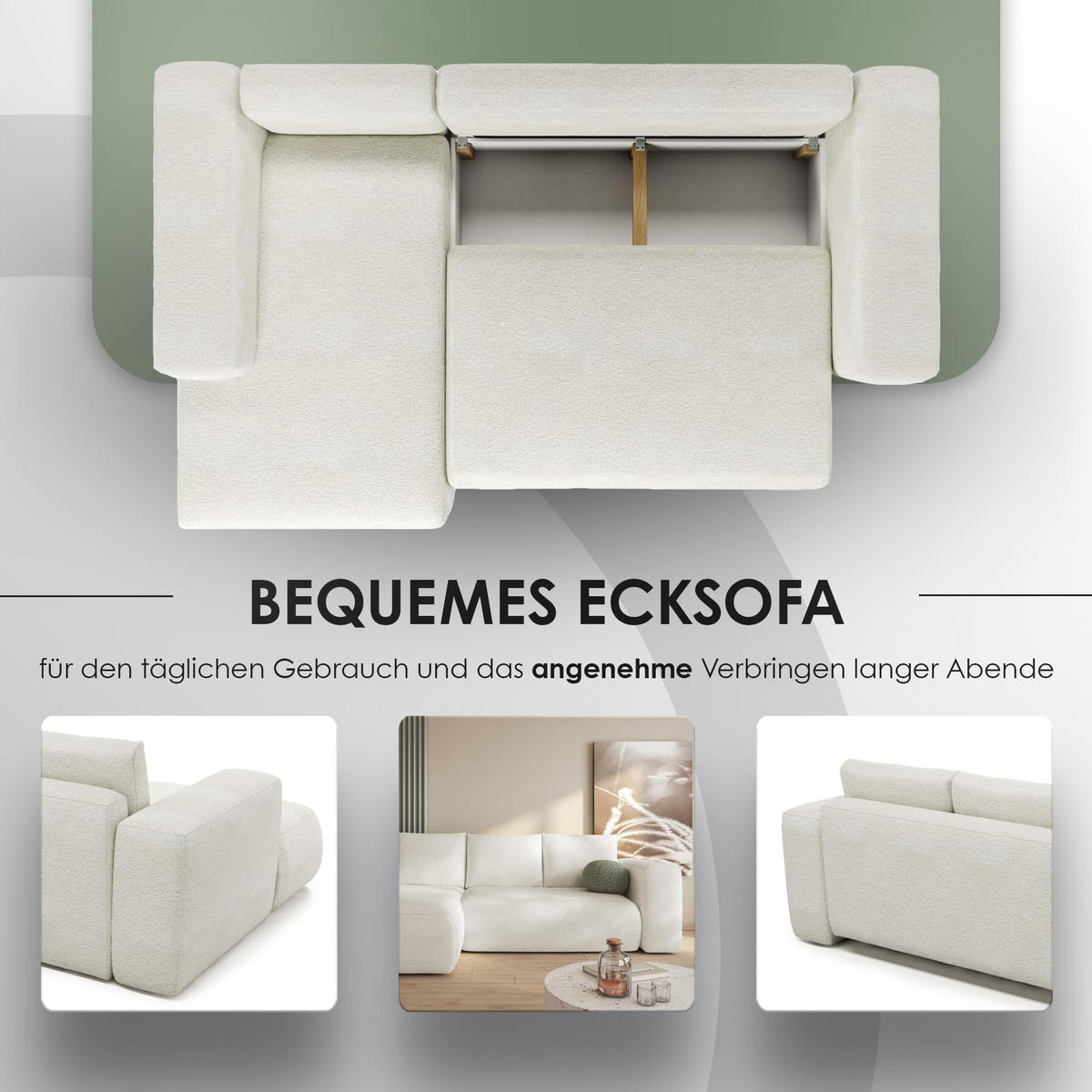 ECKSOFA LAMBI, Marineblau - Castel 79 - Dunkelblau, Textil (266/114cm) - Moderno Meble