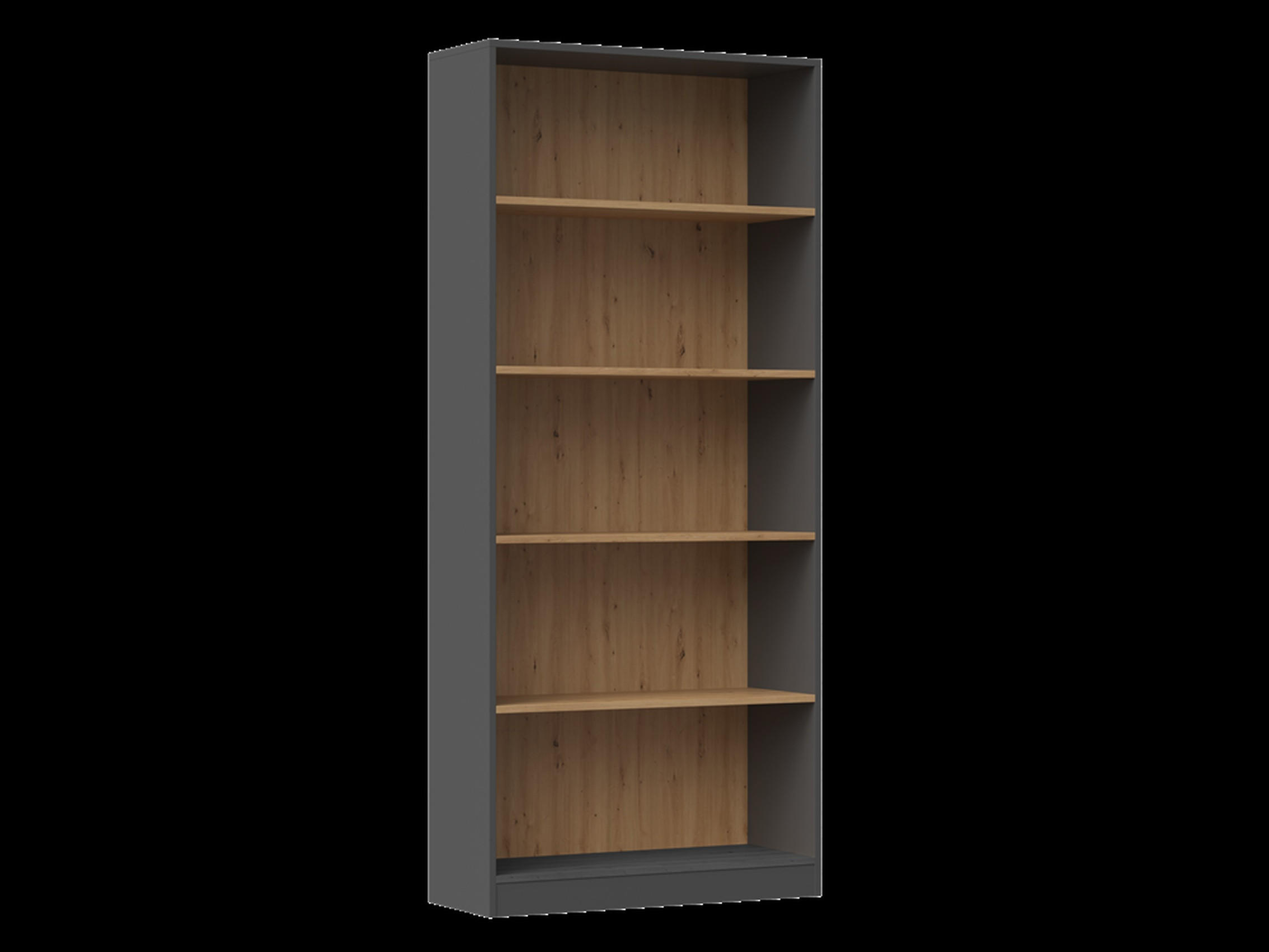 BÜCHERREGAL Anthrazit, Artisan 80/182/30 - Anthrazit, Holzwerkstoff (80/182/30cm) - RAUMHIRSCH FURNITURE