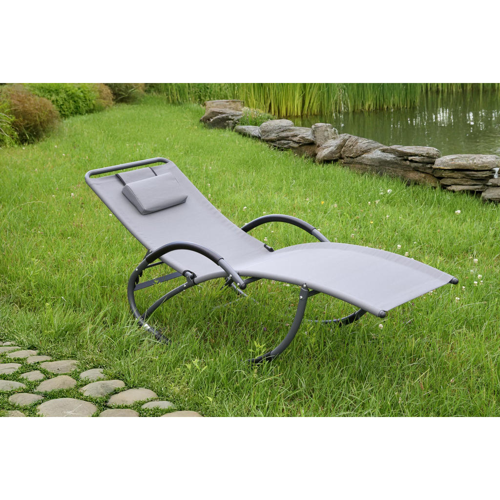 Thumbnail - Deluke Schaukelliege, Grau, Metall, 63x106x177 cm, Gartenmöbel, Gartenliegen