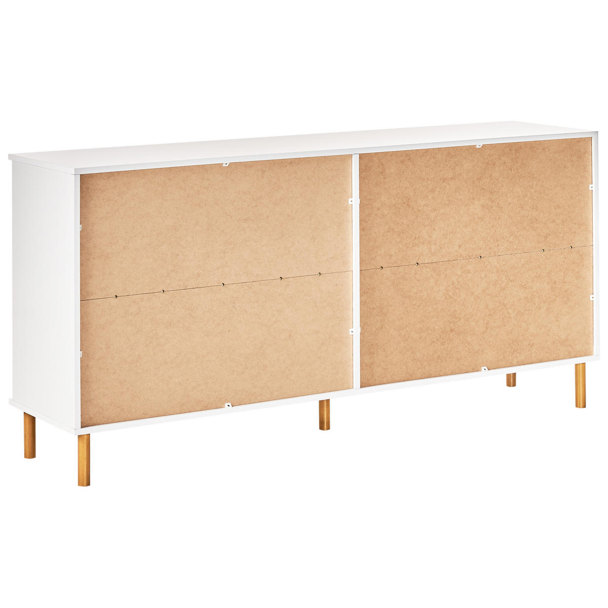 KOMODA s 6 zásuvkami Bílá Walpole - bílá, kompozitní dřevo (158/76/40cm) - Beliani