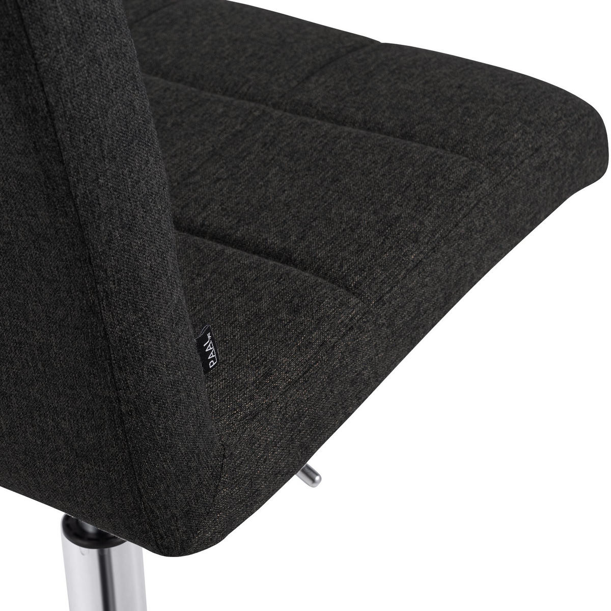 DREHSTUHL Stoff Dunkelgrau - Chromfarben/Dunkelgrau, Textil/Metall (47/93/56cm) - CLP