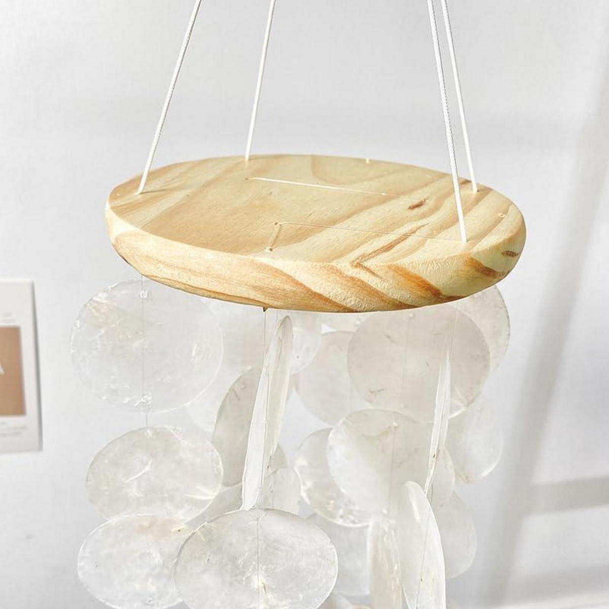WINDSPIEL Muschel Perlmutt 60 x 40 cm - Weiß, Holz (60/40/13cm)