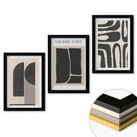 WANDBILDER 3er-Set - 20x30 cm Schwarzer Rahmen - Abstrakte minimalistische Poster - Schwarz, Kunststoff (20/30cm) - ArtPrintCave