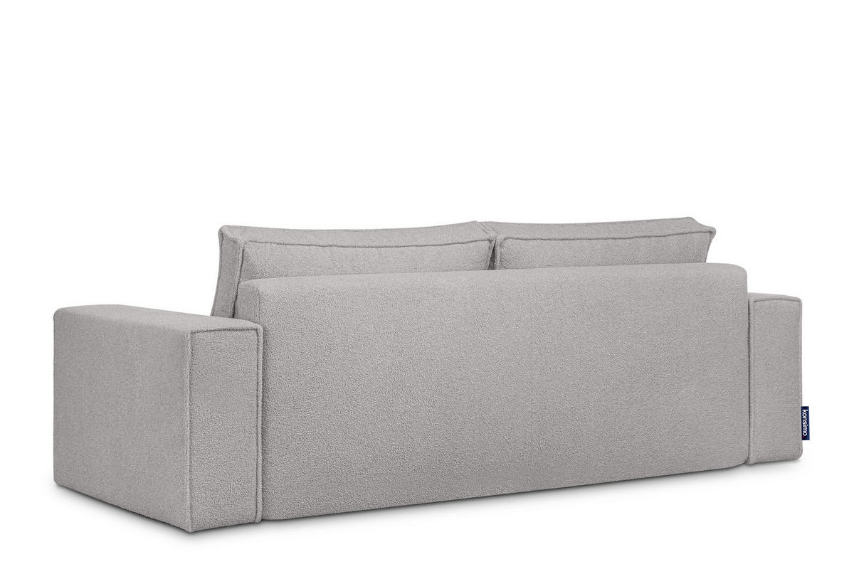 3-SITZER-SOFA NAPI II mit Schlaffunktion, aschgrau - Hellgrau/Grau, Textil (244/89/101cm) - KONSIMO®
