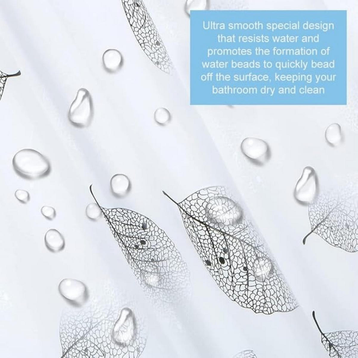 DUSCHVORHANG PEVA 180 x 200 cm wasserdicht Badewanne mit Haken ideal für Familien - Grau, Textil (180/200cm) - MCBOSON
