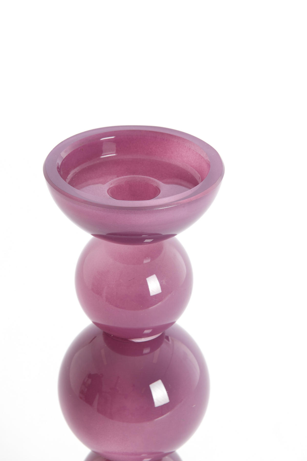 KERZENHALTER Itinga Lila 10/10/26.5 cm - Lila, Glas (10/26.5/10cm) - Light & Living